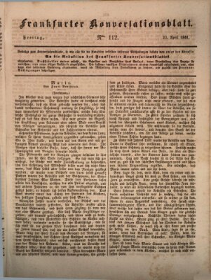 Frankfurter Konversationsblatt (Frankfurter Ober-Post-Amts-Zeitung) Freitag 23. April 1841