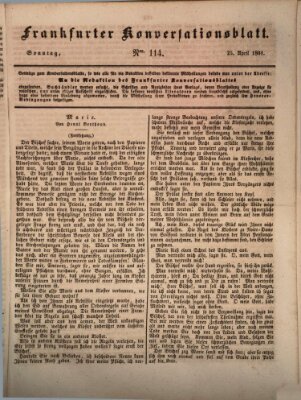 Frankfurter Konversationsblatt (Frankfurter Ober-Post-Amts-Zeitung) Sonntag 25. April 1841