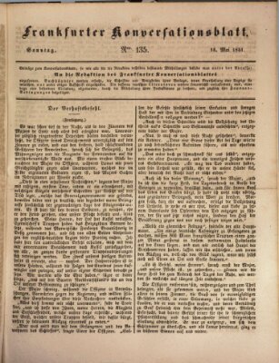 Frankfurter Konversationsblatt (Frankfurter Ober-Post-Amts-Zeitung) Sonntag 16. Mai 1841