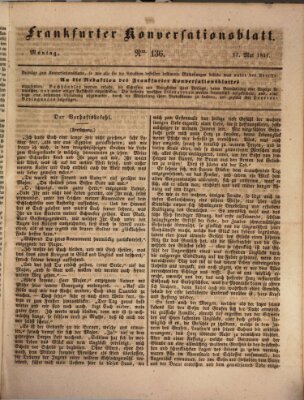 Frankfurter Konversationsblatt (Frankfurter Ober-Post-Amts-Zeitung) Sonntag 16. Mai 1841