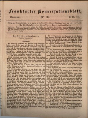 Frankfurter Konversationsblatt (Frankfurter Ober-Post-Amts-Zeitung) Mittwoch 26. Mai 1841