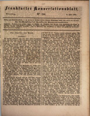 Frankfurter Konversationsblatt (Frankfurter Ober-Post-Amts-Zeitung) Dienstag 8. Juni 1841