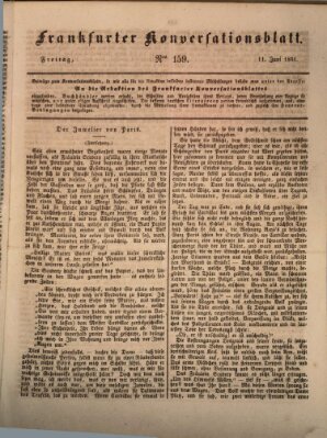 Frankfurter Konversationsblatt (Frankfurter Ober-Post-Amts-Zeitung) Freitag 11. Juni 1841