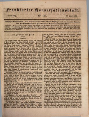 Frankfurter Konversationsblatt (Frankfurter Ober-Post-Amts-Zeitung) Dienstag 15. Juni 1841