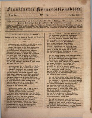 Frankfurter Konversationsblatt (Frankfurter Ober-Post-Amts-Zeitung) Samstag 19. Juni 1841