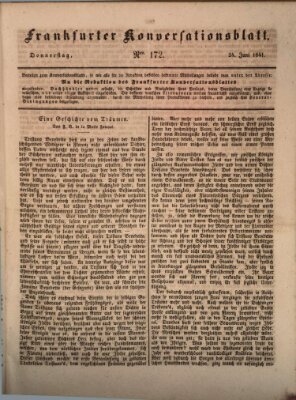 Frankfurter Konversationsblatt (Frankfurter Ober-Post-Amts-Zeitung) Donnerstag 24. Juni 1841