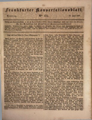 Frankfurter Konversationsblatt (Frankfurter Ober-Post-Amts-Zeitung) Sonntag 27. Juni 1841