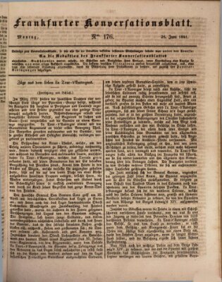 Frankfurter Konversationsblatt (Frankfurter Ober-Post-Amts-Zeitung) Montag 28. Juni 1841