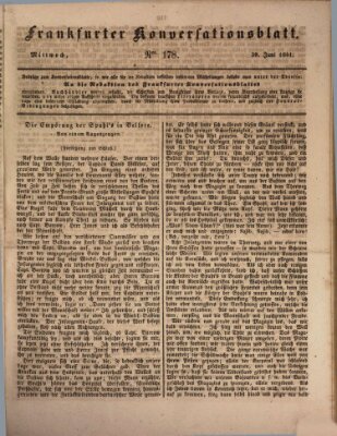 Frankfurter Konversationsblatt (Frankfurter Ober-Post-Amts-Zeitung) Mittwoch 30. Juni 1841