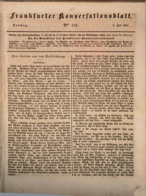 Frankfurter Konversationsblatt (Frankfurter Ober-Post-Amts-Zeitung) Samstag 3. Juli 1841