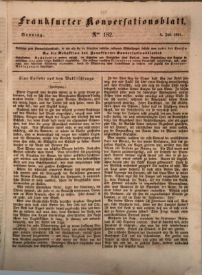 Frankfurter Konversationsblatt (Frankfurter Ober-Post-Amts-Zeitung) Sonntag 4. Juli 1841