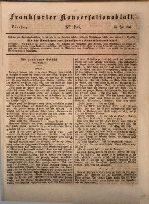 Frankfurter Konversationsblatt (Frankfurter Ober-Post-Amts-Zeitung) Dienstag 20. Juli 1841