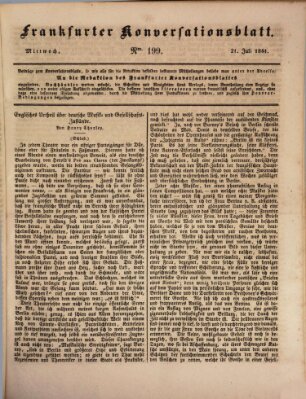 Frankfurter Konversationsblatt (Frankfurter Ober-Post-Amts-Zeitung) Mittwoch 21. Juli 1841