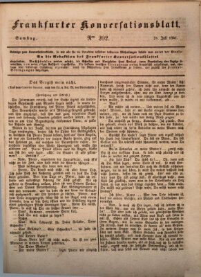 Frankfurter Konversationsblatt (Frankfurter Ober-Post-Amts-Zeitung) Samstag 24. Juli 1841