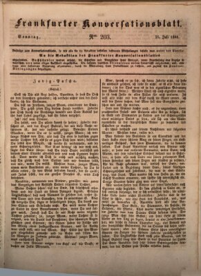 Frankfurter Konversationsblatt (Frankfurter Ober-Post-Amts-Zeitung) Sonntag 25. Juli 1841