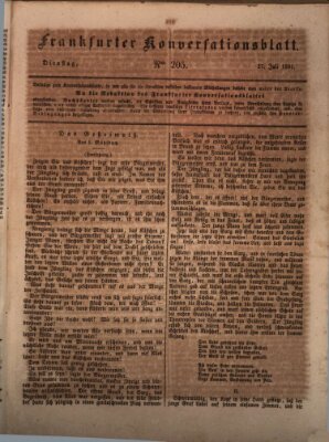 Frankfurter Konversationsblatt (Frankfurter Ober-Post-Amts-Zeitung) Dienstag 27. Juli 1841