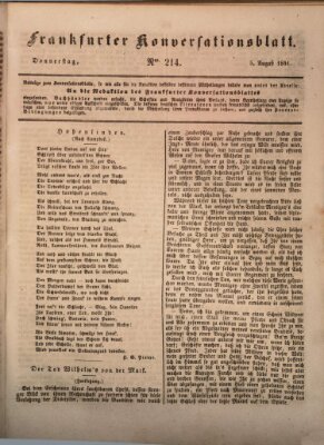 Frankfurter Konversationsblatt (Frankfurter Ober-Post-Amts-Zeitung) Donnerstag 5. August 1841