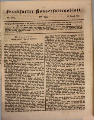 Frankfurter Konversationsblatt (Frankfurter Ober-Post-Amts-Zeitung) Montag 16. August 1841