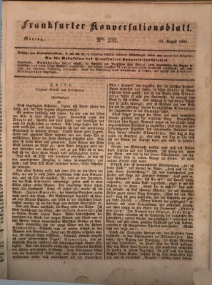 Frankfurter Konversationsblatt (Frankfurter Ober-Post-Amts-Zeitung) Montag 23. August 1841