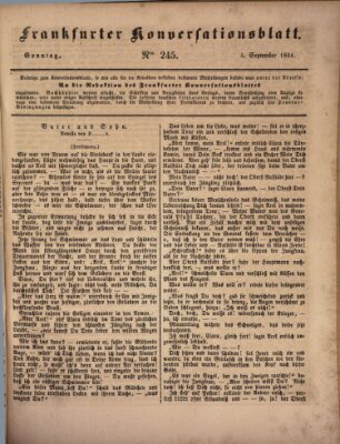 Frankfurter Konversationsblatt (Frankfurter Ober-Post-Amts-Zeitung) Sonntag 5. September 1841