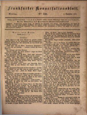 Frankfurter Konversationsblatt (Frankfurter Ober-Post-Amts-Zeitung) Montag 6. September 1841