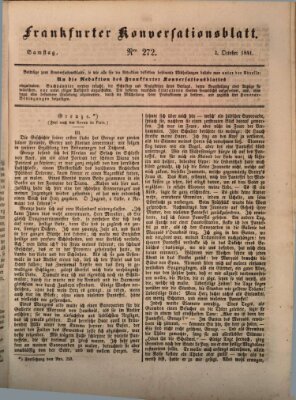 Frankfurter Konversationsblatt (Frankfurter Ober-Post-Amts-Zeitung) Samstag 2. Oktober 1841