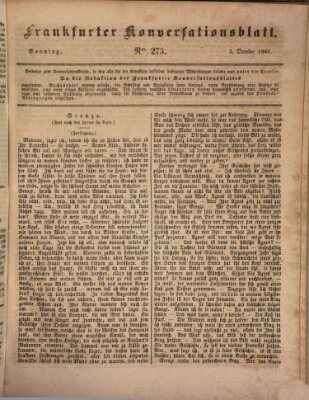 Frankfurter Konversationsblatt (Frankfurter Ober-Post-Amts-Zeitung) Sonntag 3. Oktober 1841