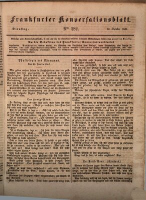 Frankfurter Konversationsblatt (Frankfurter Ober-Post-Amts-Zeitung) Dienstag 12. Oktober 1841