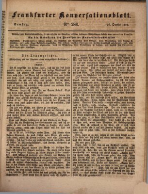 Frankfurter Konversationsblatt (Frankfurter Ober-Post-Amts-Zeitung) Samstag 16. Oktober 1841