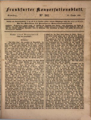 Frankfurter Konversationsblatt (Frankfurter Ober-Post-Amts-Zeitung) Samstag 23. Oktober 1841