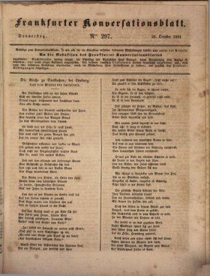 Frankfurter Konversationsblatt (Frankfurter Ober-Post-Amts-Zeitung) Donnerstag 28. Oktober 1841