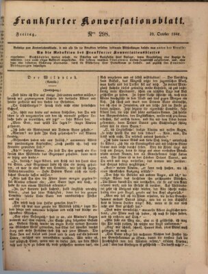 Frankfurter Konversationsblatt (Frankfurter Ober-Post-Amts-Zeitung) Freitag 29. Oktober 1841