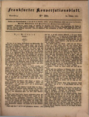 Frankfurter Konversationsblatt (Frankfurter Ober-Post-Amts-Zeitung) Samstag 30. Oktober 1841