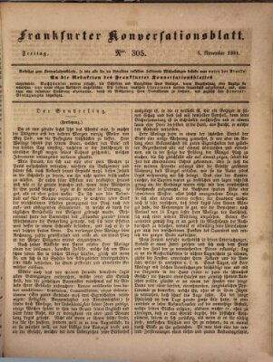 Frankfurter Konversationsblatt (Frankfurter Ober-Post-Amts-Zeitung) Freitag 5. November 1841