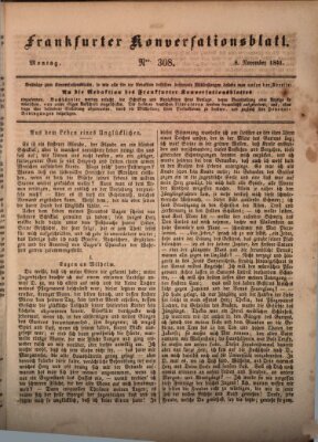 Frankfurter Konversationsblatt (Frankfurter Ober-Post-Amts-Zeitung) Montag 8. November 1841