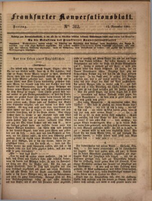 Frankfurter Konversationsblatt (Frankfurter Ober-Post-Amts-Zeitung) Freitag 12. November 1841