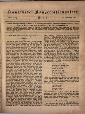 Frankfurter Konversationsblatt (Frankfurter Ober-Post-Amts-Zeitung) Sonntag 14. November 1841