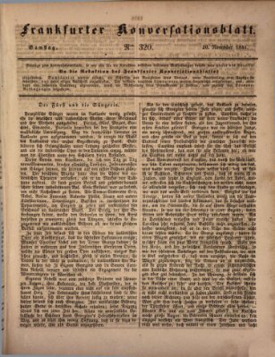 Frankfurter Konversationsblatt (Frankfurter Ober-Post-Amts-Zeitung) Samstag 20. November 1841