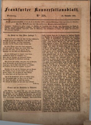 Frankfurter Konversationsblatt (Frankfurter Ober-Post-Amts-Zeitung) Sonntag 28. November 1841