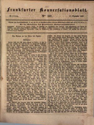 Frankfurter Konversationsblatt (Frankfurter Ober-Post-Amts-Zeitung) Freitag 17. Dezember 1841