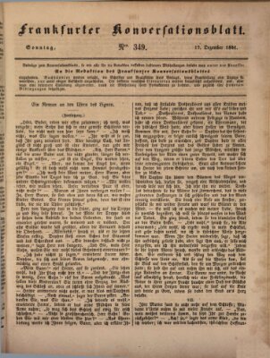 Frankfurter Konversationsblatt (Frankfurter Ober-Post-Amts-Zeitung) Sonntag 19. Dezember 1841