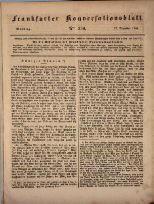 Frankfurter Konversationsblatt (Frankfurter Ober-Post-Amts-Zeitung) Montag 27. Dezember 1841