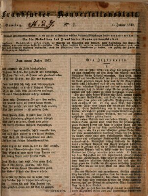Frankfurter Konversationsblatt (Frankfurter Ober-Post-Amts-Zeitung) Saturday 1. January 1842