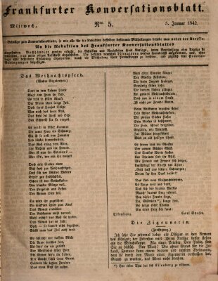 Frankfurter Konversationsblatt (Frankfurter Ober-Post-Amts-Zeitung) Mittwoch 5. Januar 1842