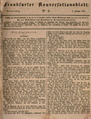 Frankfurter Konversationsblatt (Frankfurter Ober-Post-Amts-Zeitung) Donnerstag 6. Januar 1842