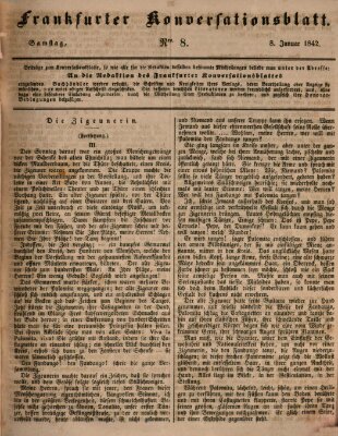 Frankfurter Konversationsblatt (Frankfurter Ober-Post-Amts-Zeitung) Samstag 8. Januar 1842