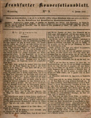 Frankfurter Konversationsblatt (Frankfurter Ober-Post-Amts-Zeitung) Sonntag 9. Januar 1842