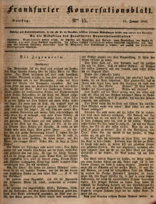 Frankfurter Konversationsblatt (Frankfurter Ober-Post-Amts-Zeitung) Samstag 15. Januar 1842