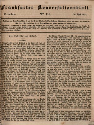 Frankfurter Konversationsblatt (Frankfurter Ober-Post-Amts-Zeitung) Dienstag 26. April 1842