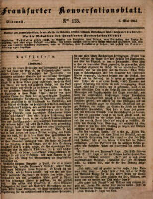 Frankfurter Konversationsblatt (Frankfurter Ober-Post-Amts-Zeitung) Mittwoch 4. Mai 1842